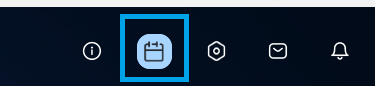 Calendar shortcut button in the upper right corner