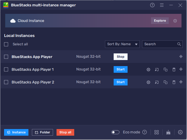 Emulator Multi-instance Manager window