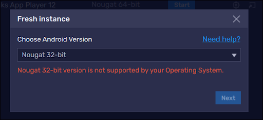 Bluestacks Hyper-V error message