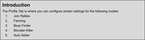 Profile Tab Settings screenshot 1