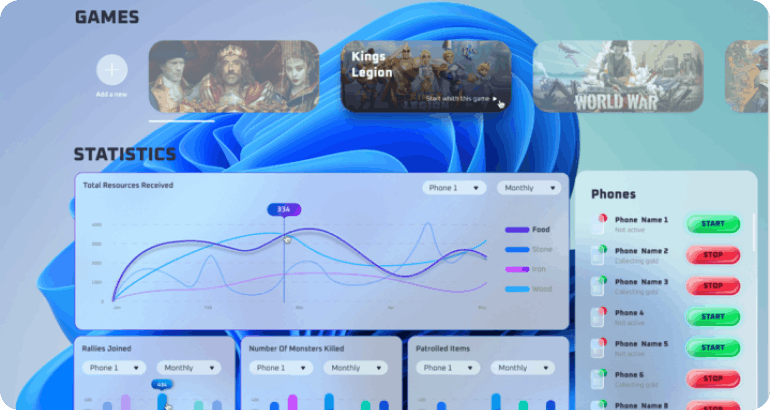 Xem trước giao diện Evony Smart Bot